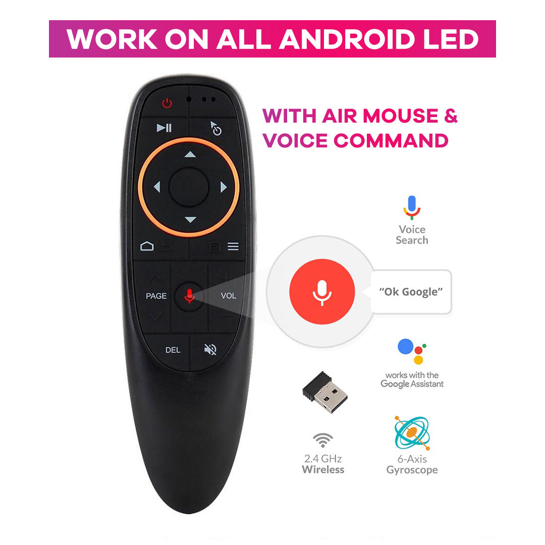 Air Mouse Wireless Bluetooth & Voice Remote Control Work For Android TV Box Or Smart LED